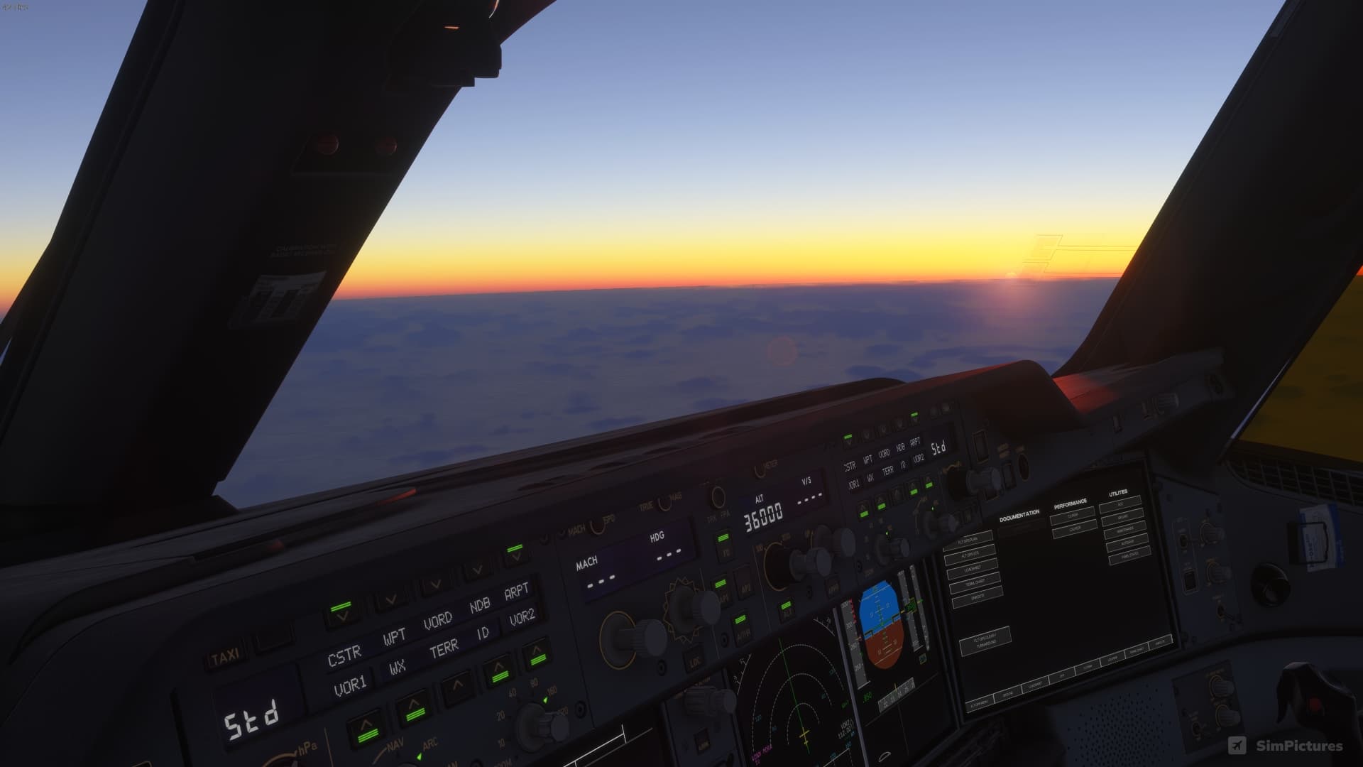 Cruising above The North Atlantic Ocean